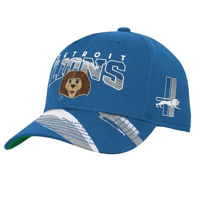 Detroit Lions Mitchell & Ness Youth Big Head Pro Crown Snapback Hat - Blue
