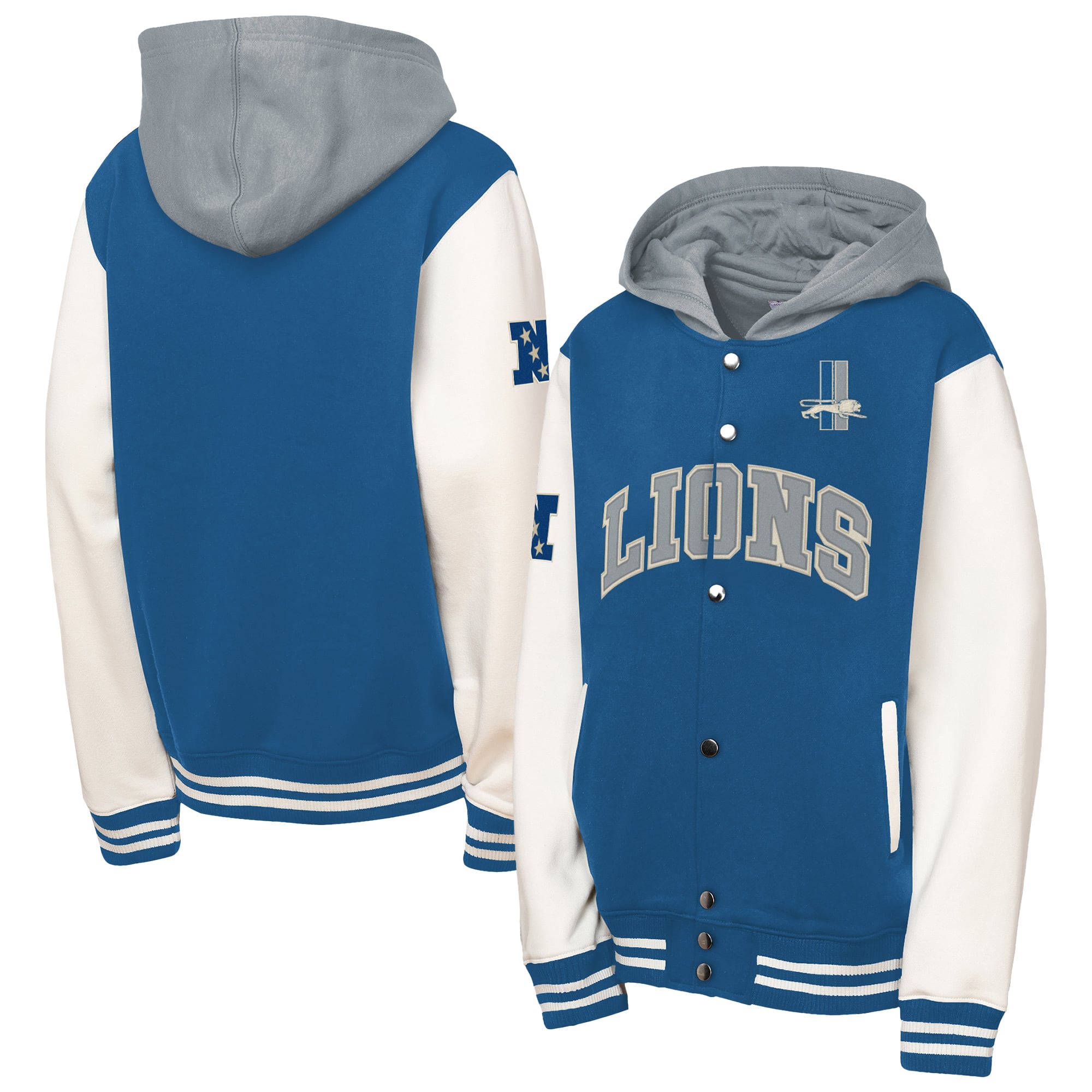 Veste polaire Mitchell & Ness bleue Detroit Lions pour enfant