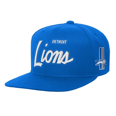 Detroit Lions Mitchell & Ness Youth Head Coach Flat Brim Snapback Hat - Blue
