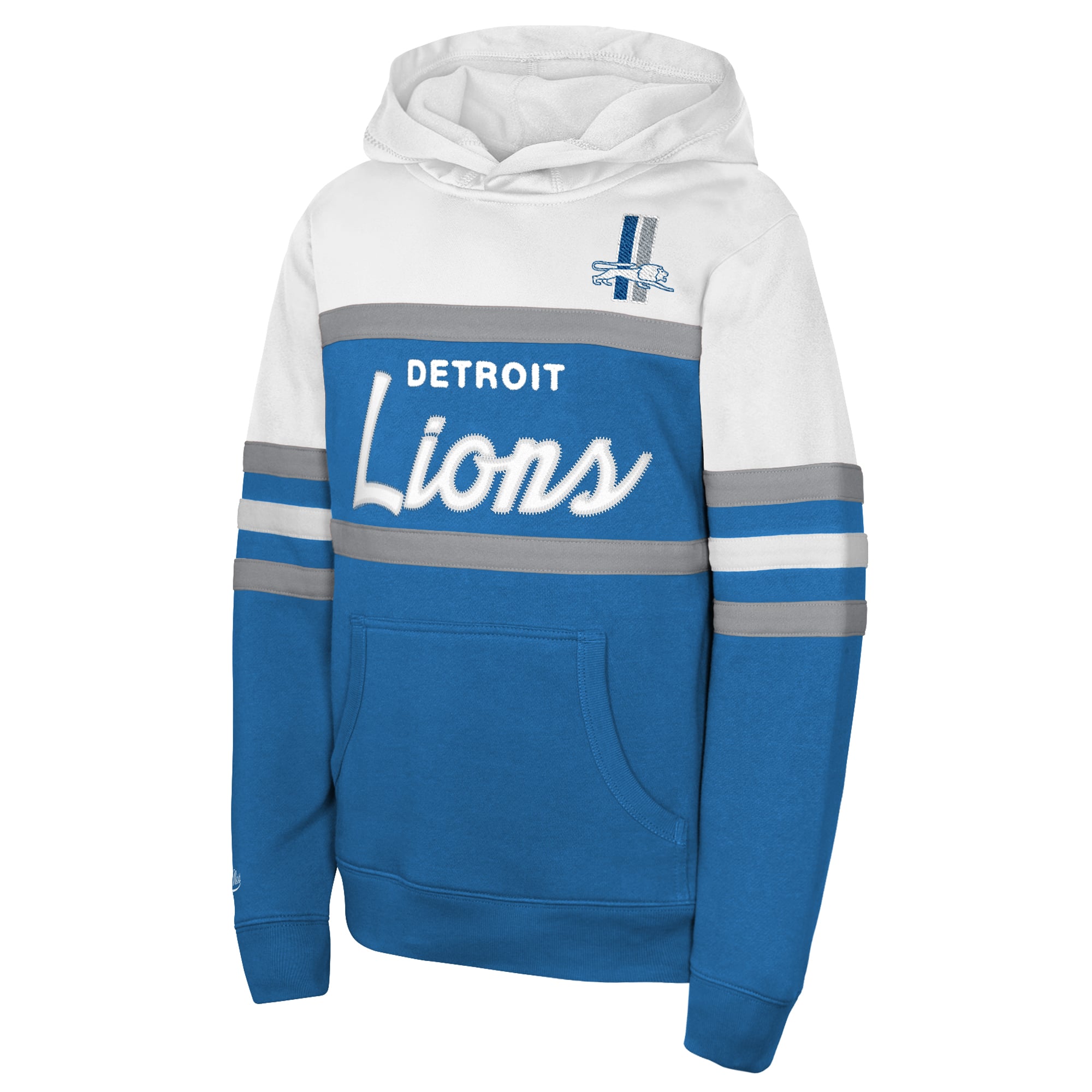 Youth Mitchell & Ness  Blue Detroit Lions Head Coach Hoodie