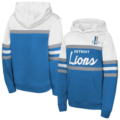  Detroit Lions Mitchell & Ness Youth Head Coach Hoodie - Blue