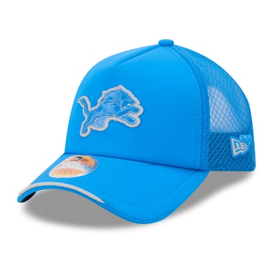 Detroit Lions New Era Youth 2026 Sideline Apex 9FORTY Adjustable Trucker Hat - Blue