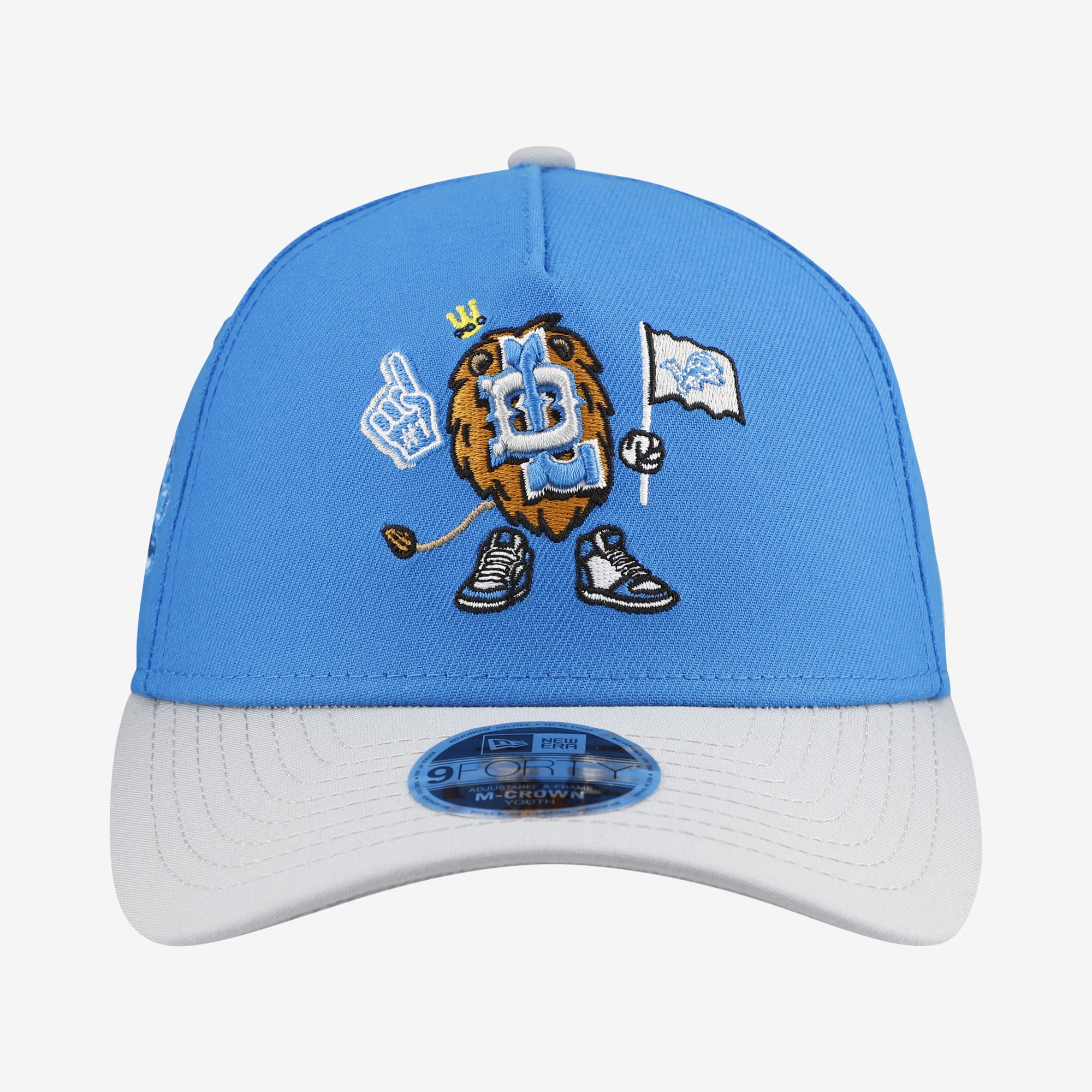 Youth New Era Blue Detroit Lions Cartoon 9FORTY A-Frame Adjustable Hat