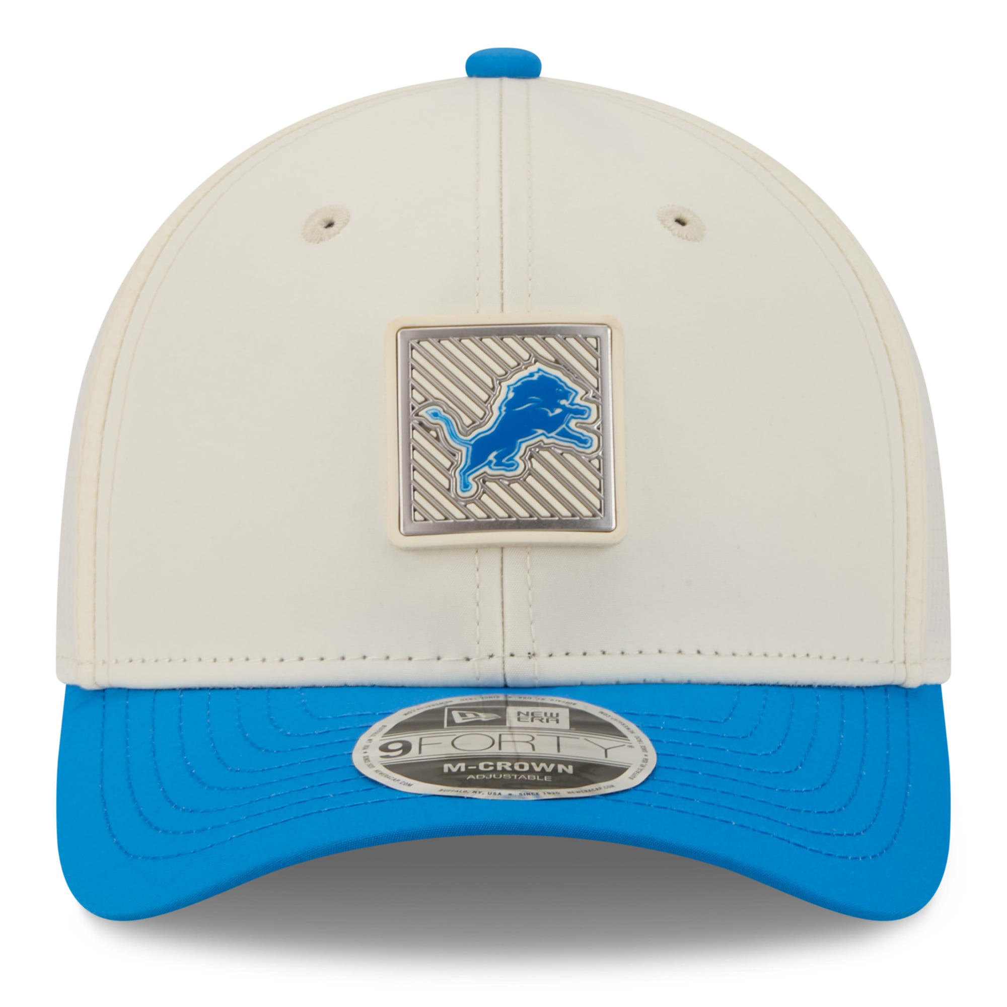 Youth New Era Cream/Blue Detroit Lions 2026 Training Camp 9FORTY M-Crown Adjustable Hat