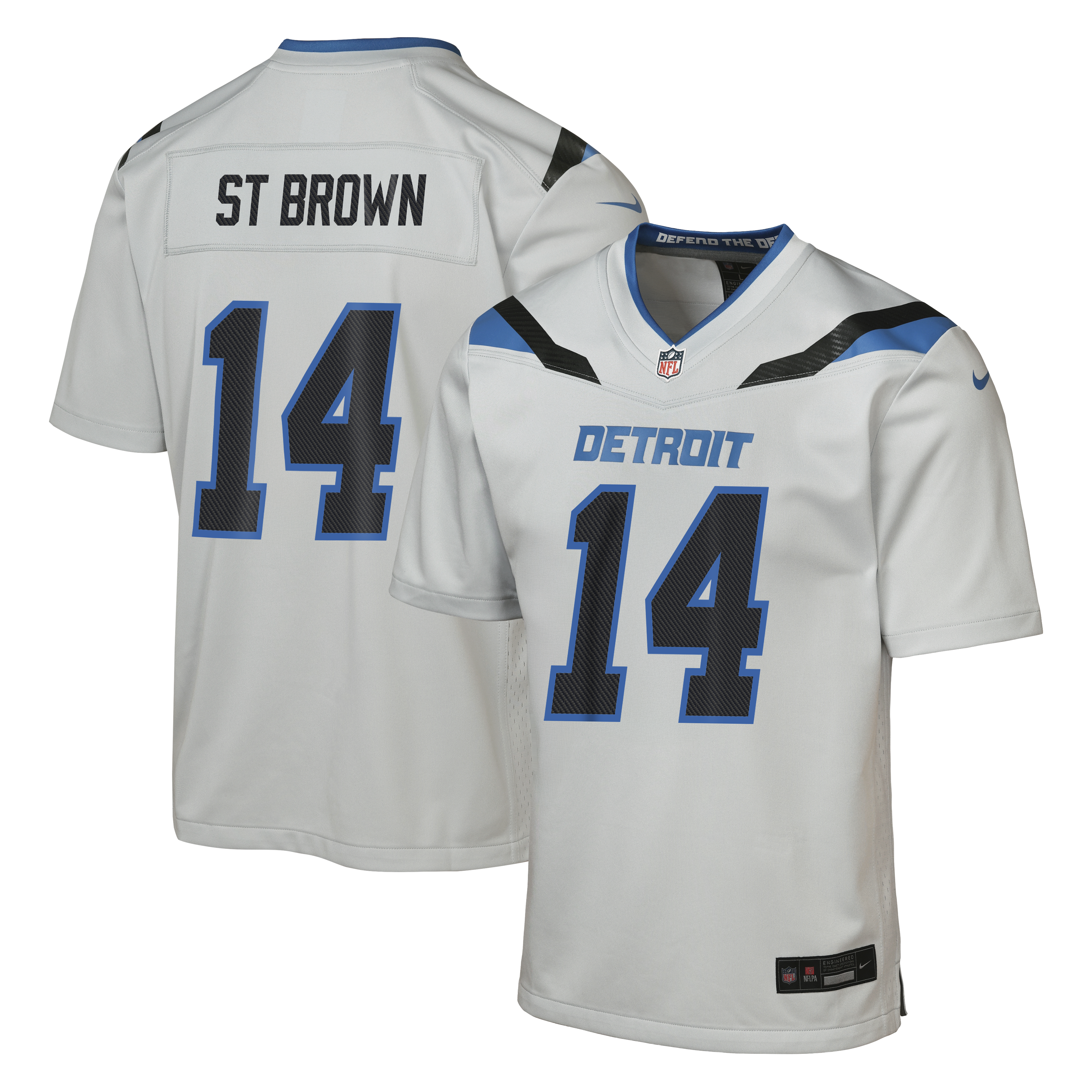 Youth Nike Amon-Ra St. Brown Silver Detroit Lions 2026 Rivalries Collection Game Jersey