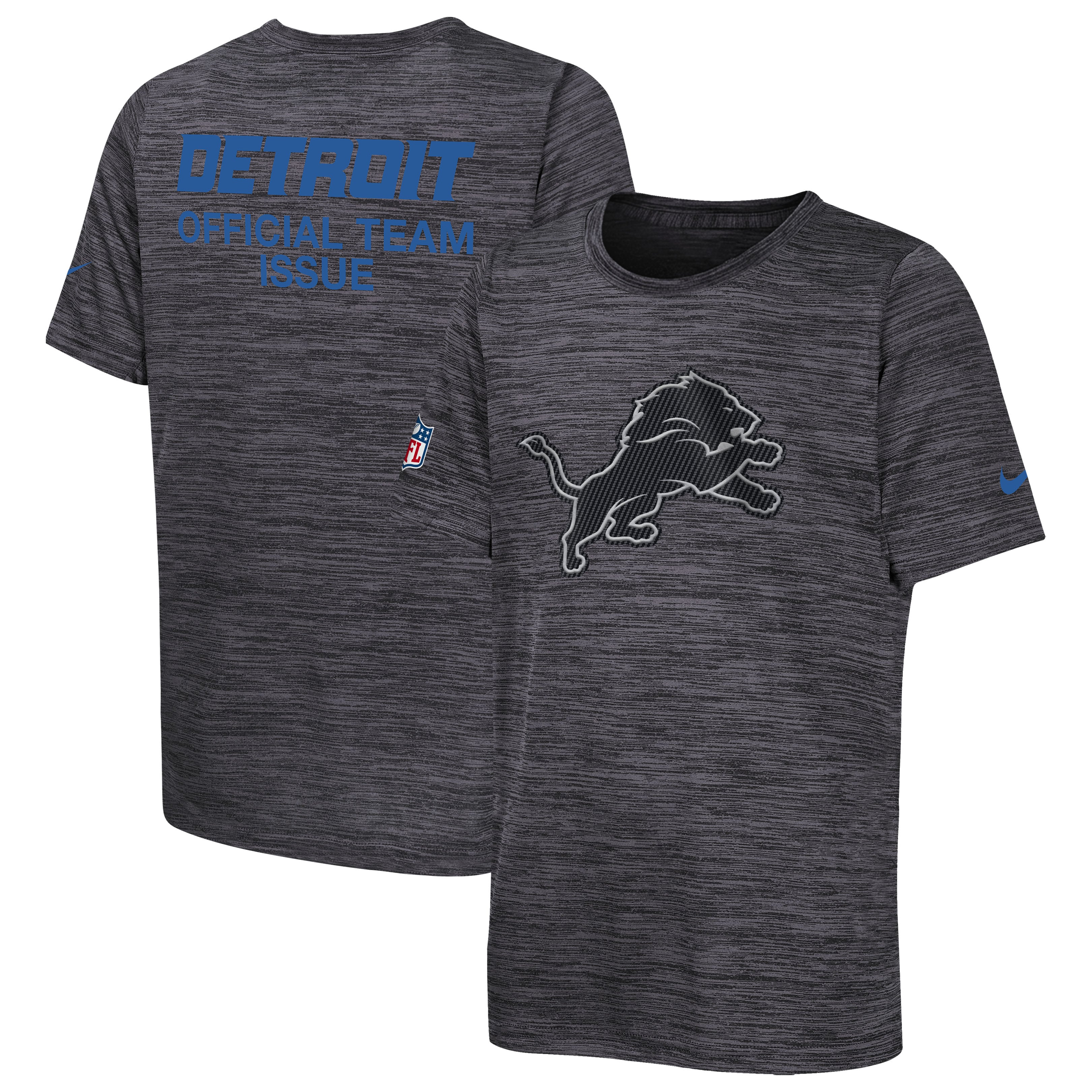 Youth Nike Anthracite Detroit Lions 2026 Rivalries Collection Sideline Velocity T-Shirt