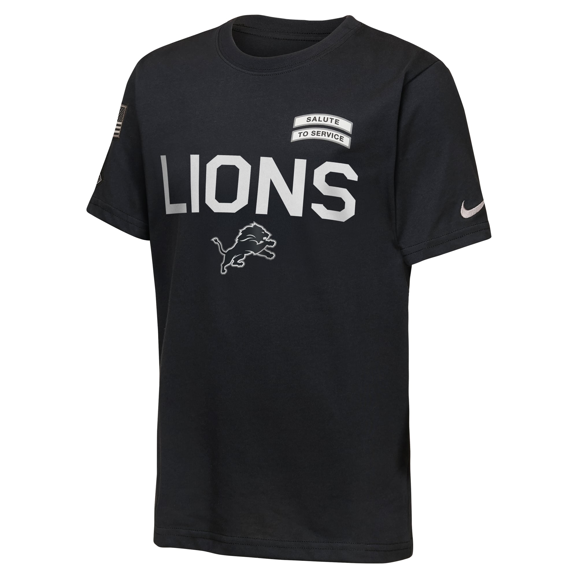 Youth Nike  Black Detroit Lions 2026 Salute to Service Sideline Dri-FIT T-Shirt