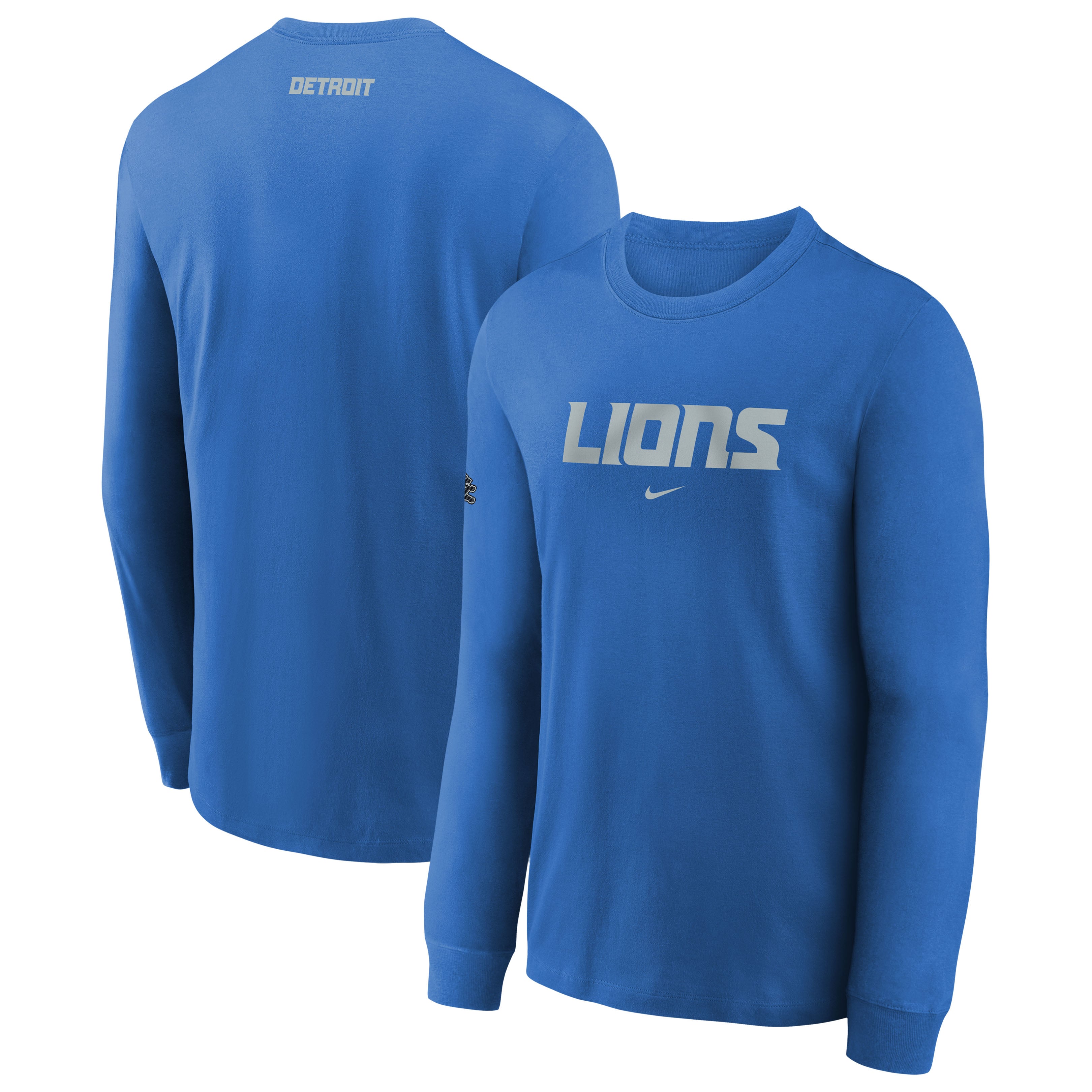 T-shirt à manches longues Nike Max90 bleu Detroit Lions Collection 2026 pour jeunes