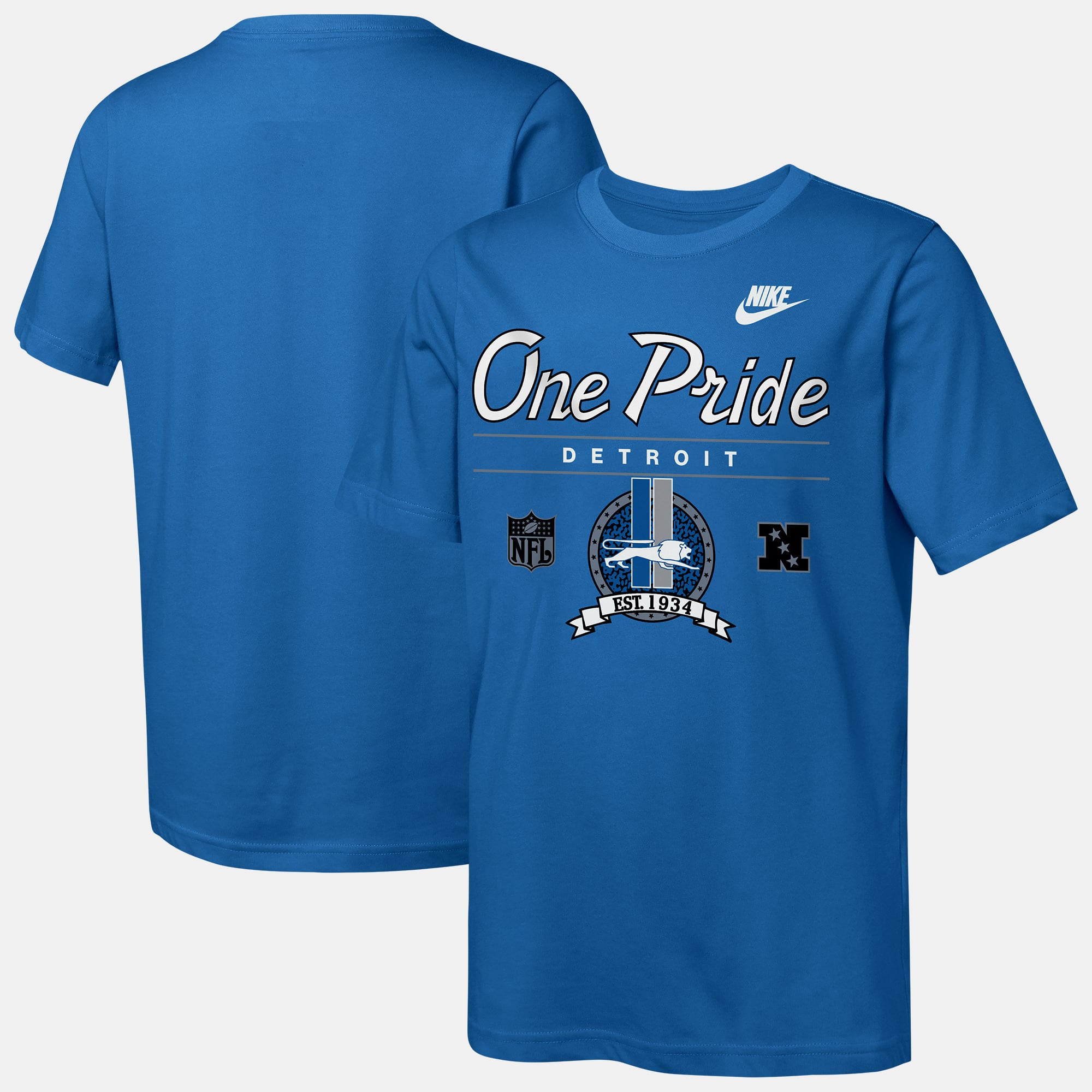 T-shirt Nike Dri-FIT bleu Detroit Lions Hometown Rewind pour enfant