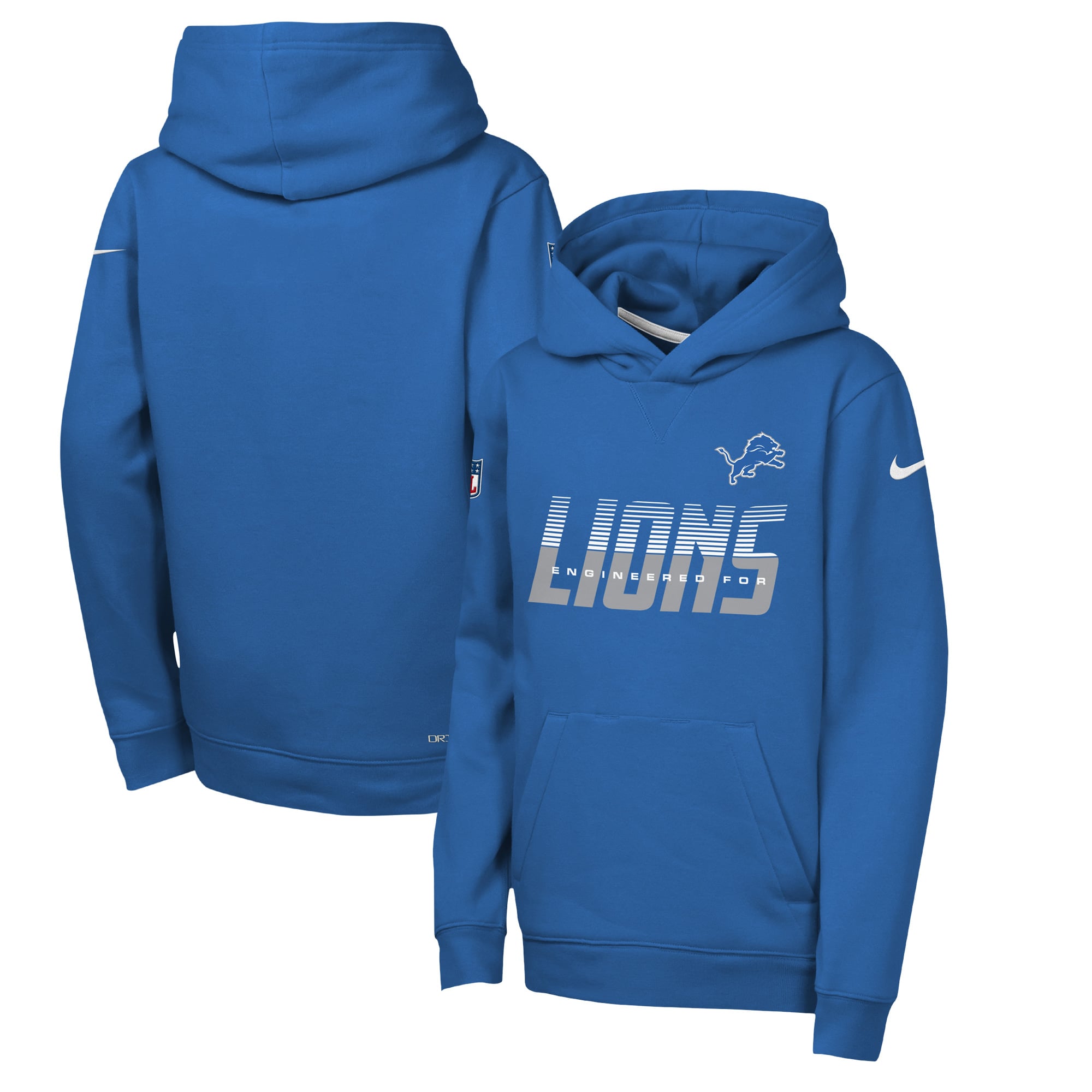Youth Nike Blue Detroit Lions Sideline Dri-FIT Hoodie