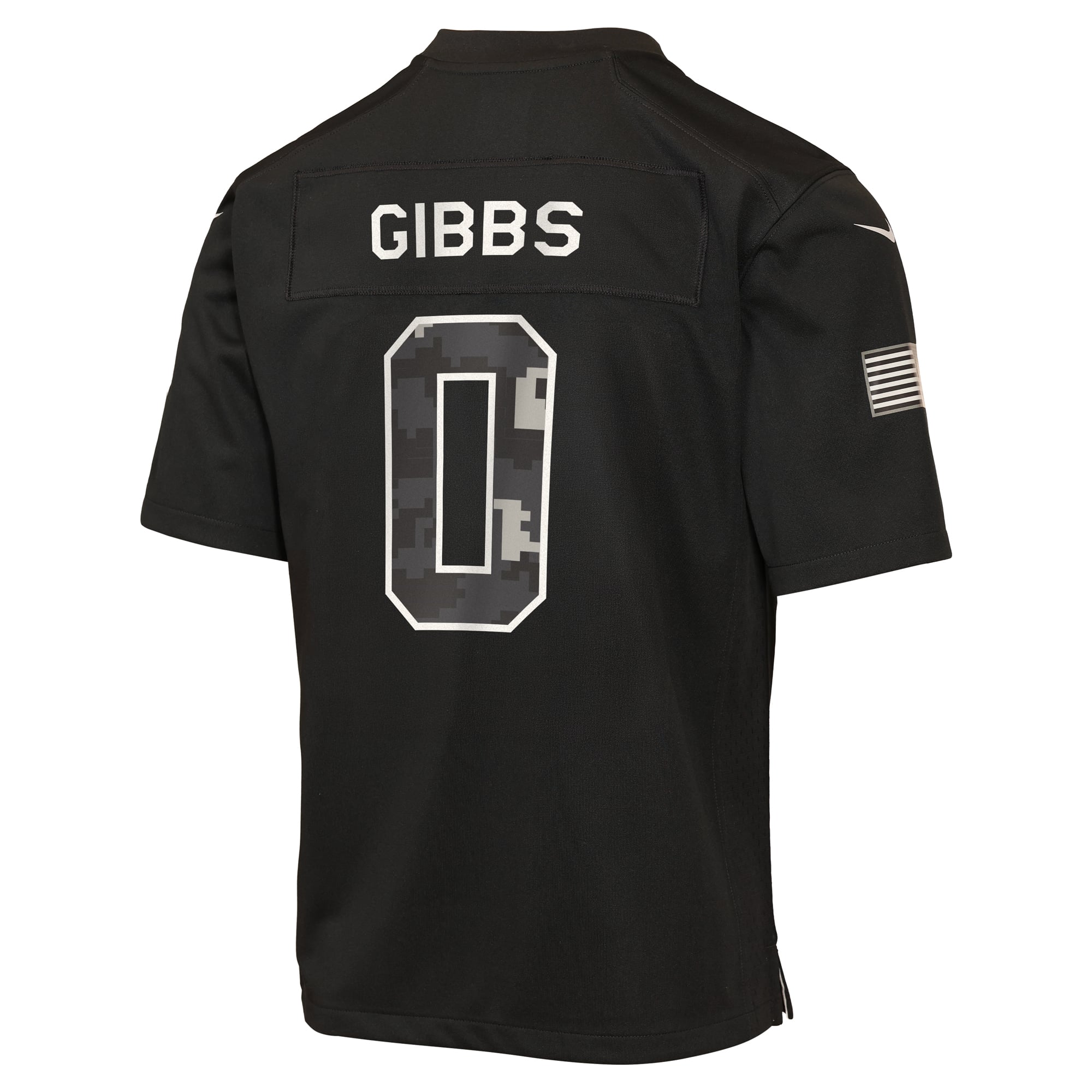 Maillot Nike Jahmyr Gibbs noir pour enfant, Detroit Lions, match Salute to Service 2026