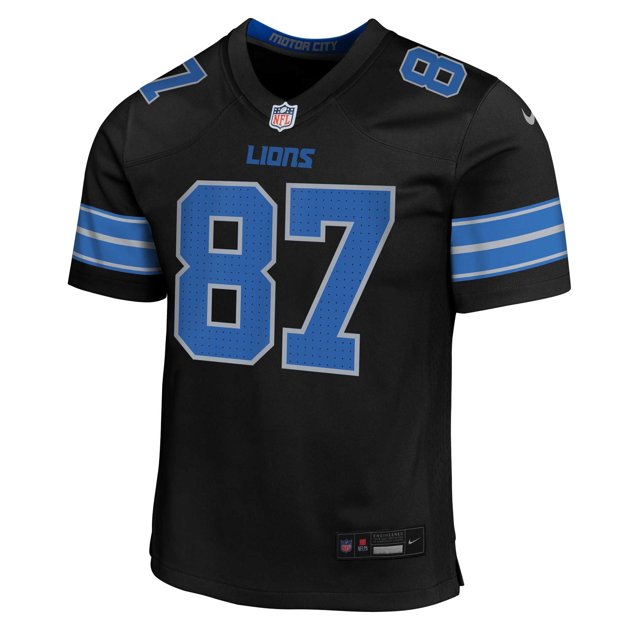 Maillot de match Nike Sam LaPorta Lions Détroit pour jeunes, noir