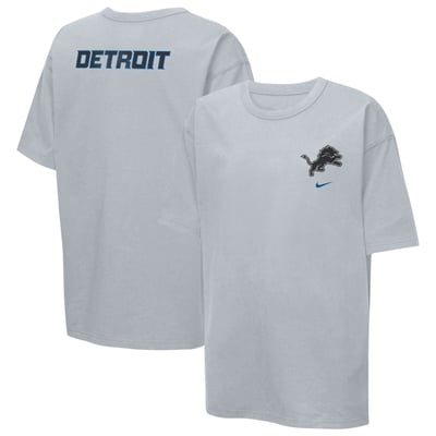  Detroit Lions Nike Youth 2026 Rivalries Collection Helmet Max90 T-Shirt - Silver