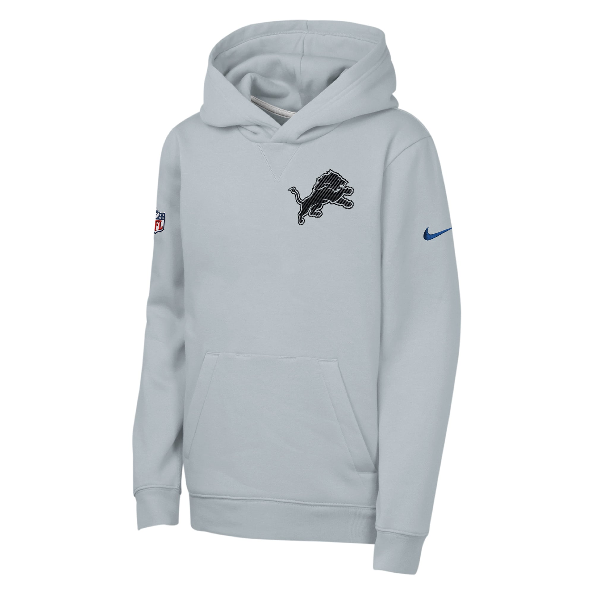 Youth Nike  Silver Detroit Lions 2026 Rivalries Collection Sideline Club Fleece Pullover Hoodie