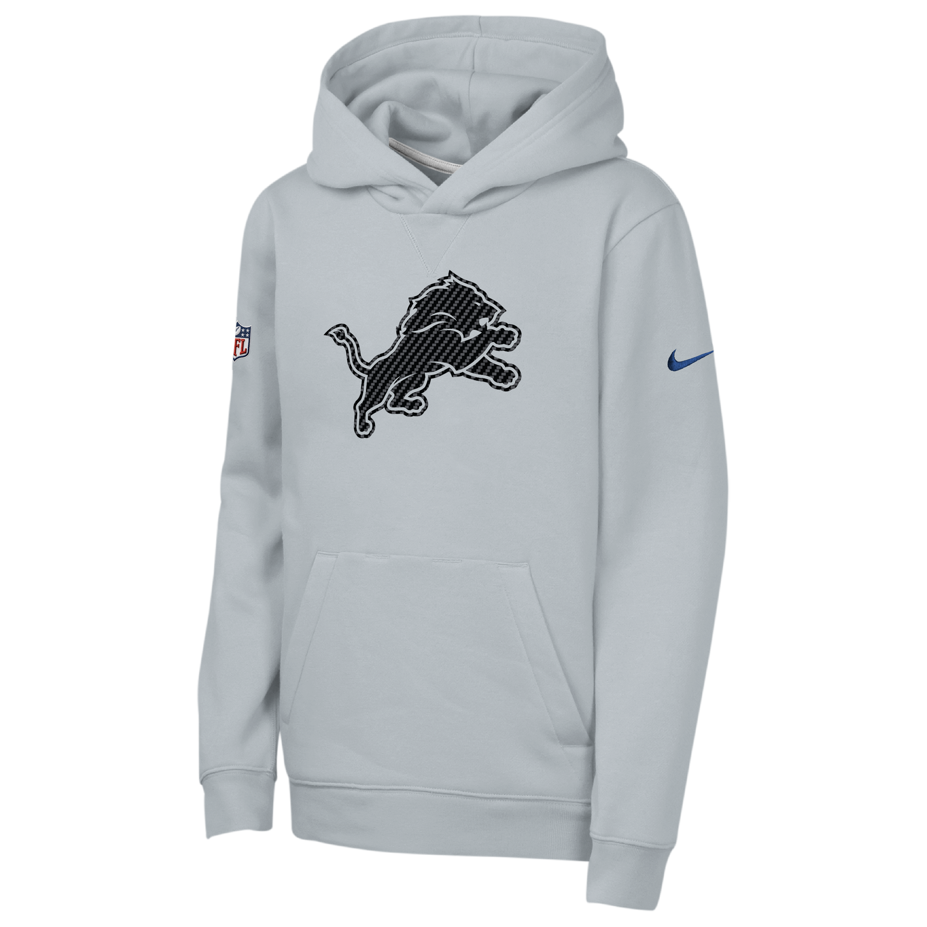 Sweat à capuche polaire Nike Silver Detroit Lions 2026 Rivalries Collection Sideline Club pour jeunes
