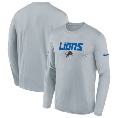  Detroit Lions Nike Youth 2026 Rivalries Collection Sideline Legend Long Sleeve T-Shirt - Silver