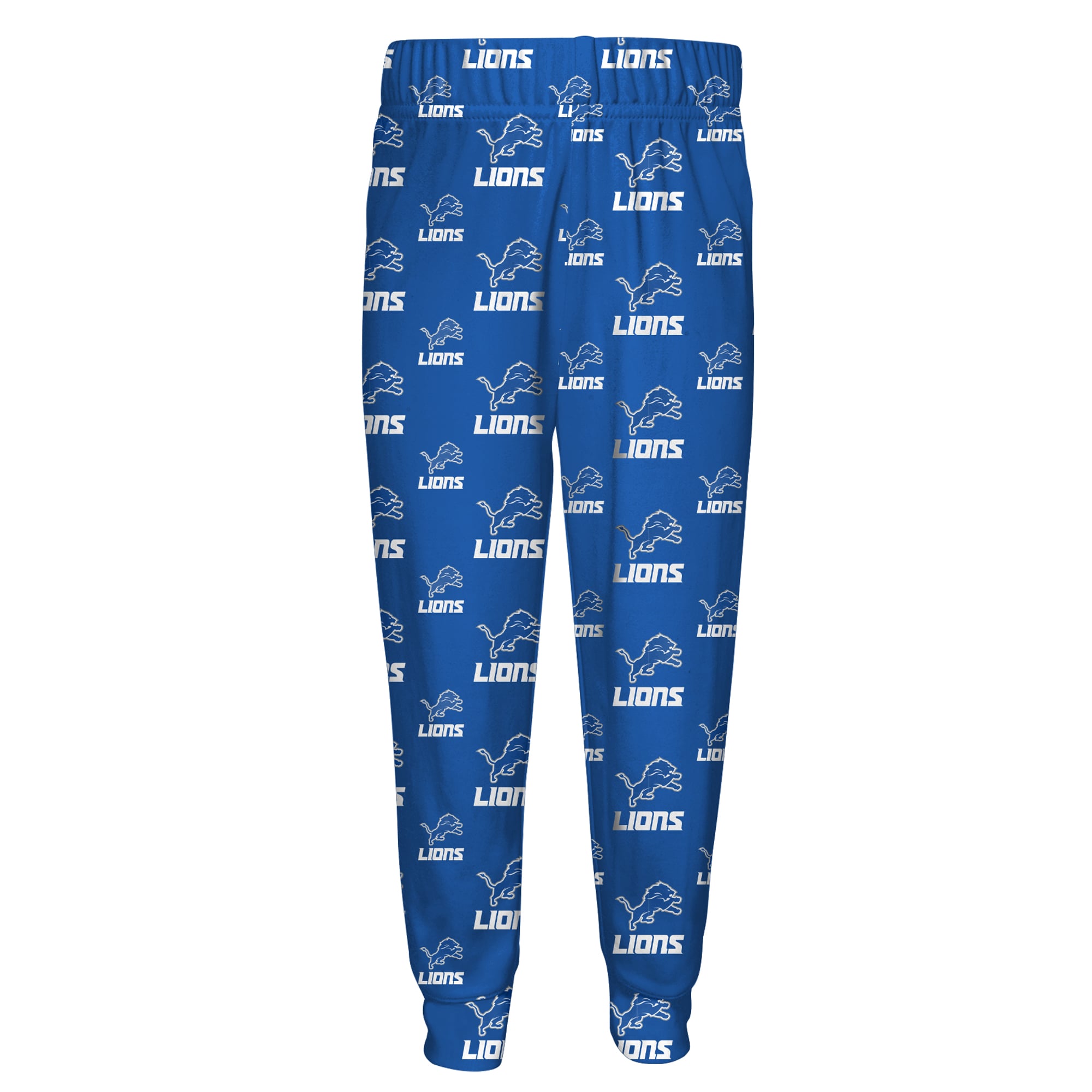 Ensemble pyjama pour enfant Outerstuff bleu Detroit Lions, composé d'un t-shirt à manches longues et pantalon imprimé.