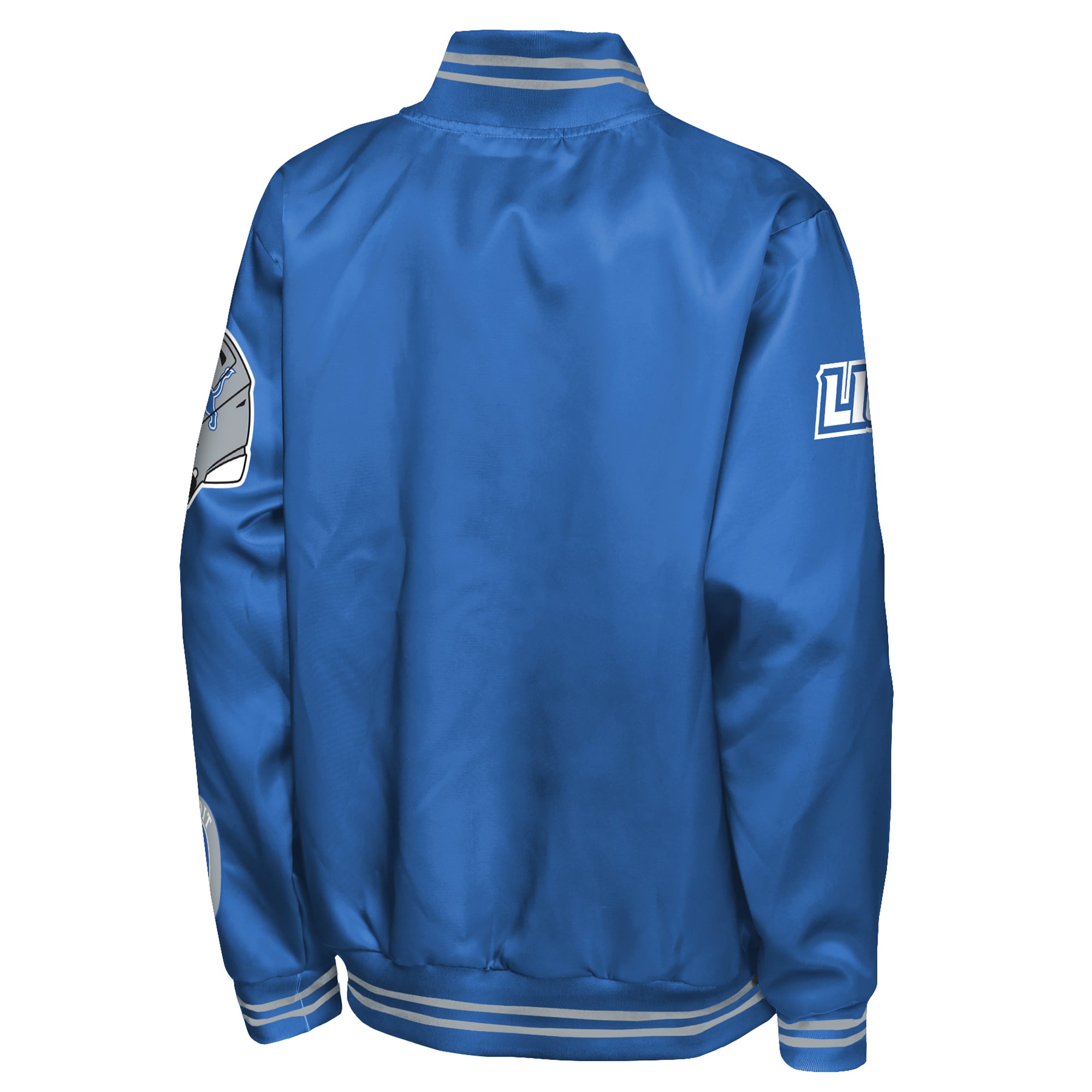 Veste universitaire Youth Outerstuff bleue Detroit Lions Grid Runner en satin avec écusson