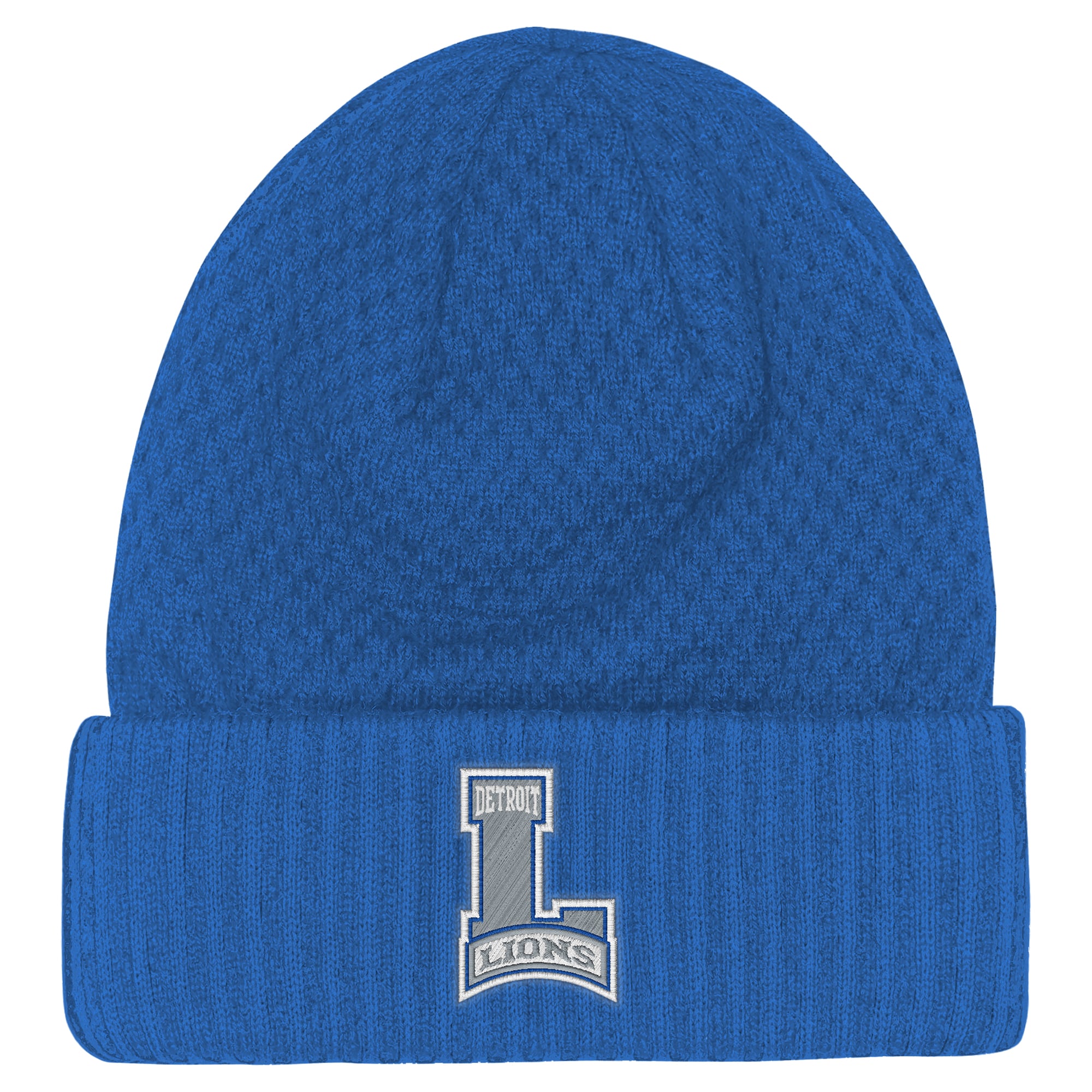 Youth Outerstuff Blue Detroit Lions Heat Check Cuffed Knit Hat