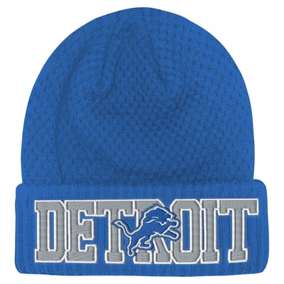 Detroit Lions Outerstuff Youth Heat Check Cuffed Knit Hat - Blue