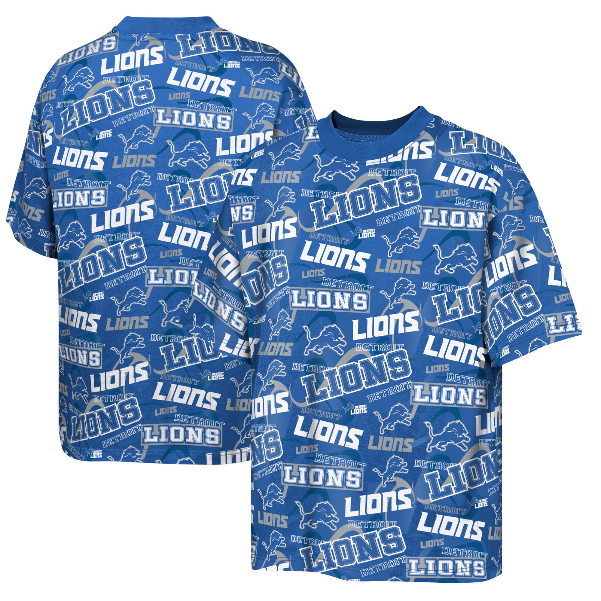 Youth Outerstuff Blue Detroit Lions Shift Crew T-Shirt