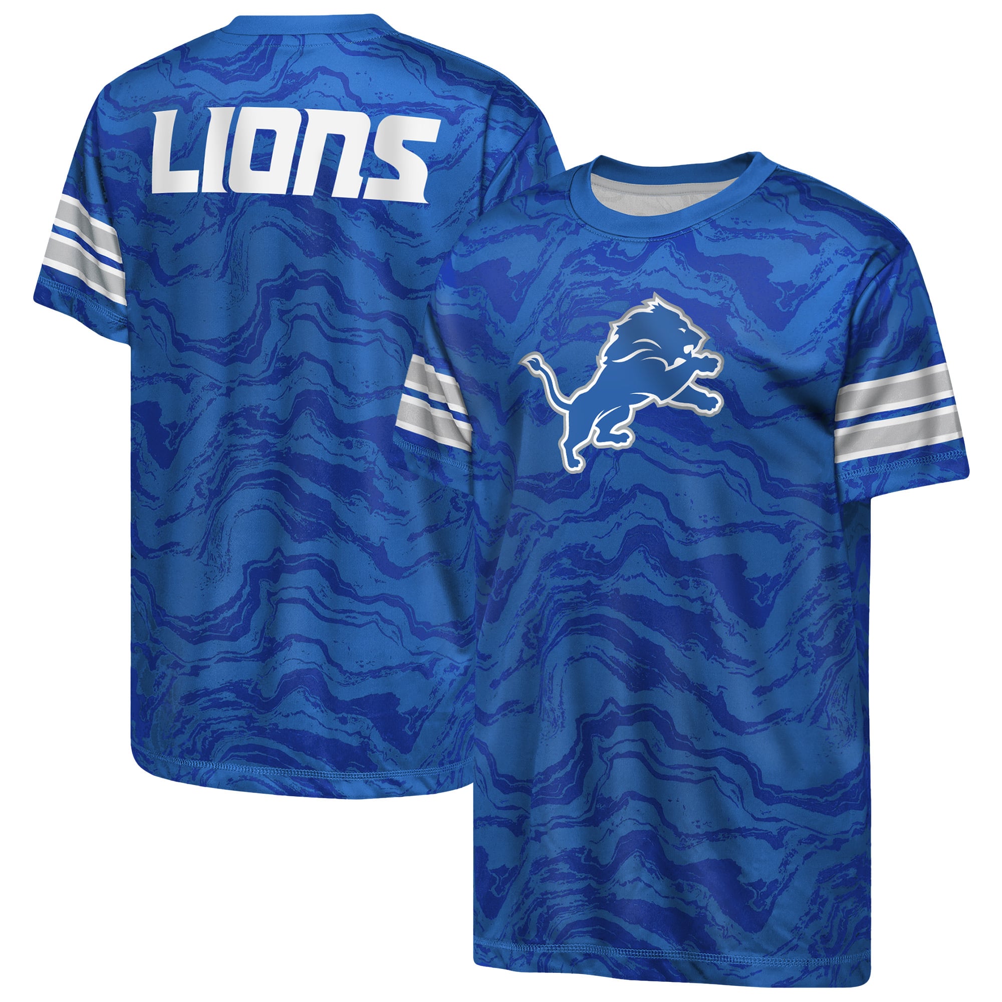 T-shirt de performance Youth Outerstuff Blue Detroit Lions Slant Route