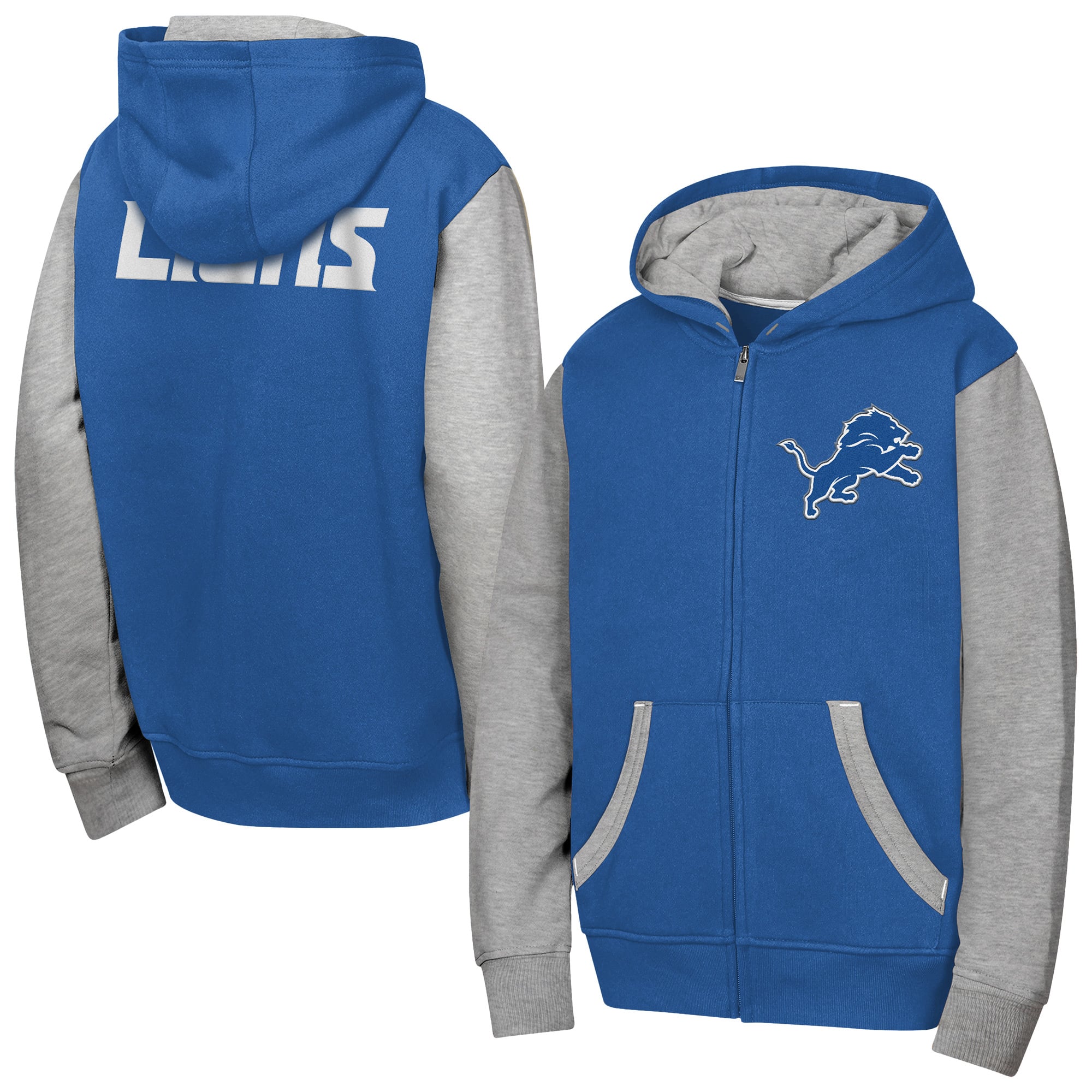 Sweat à capuche zippé bleu Detroit Lions Stadium pour jeunes de la marque Outerstuff