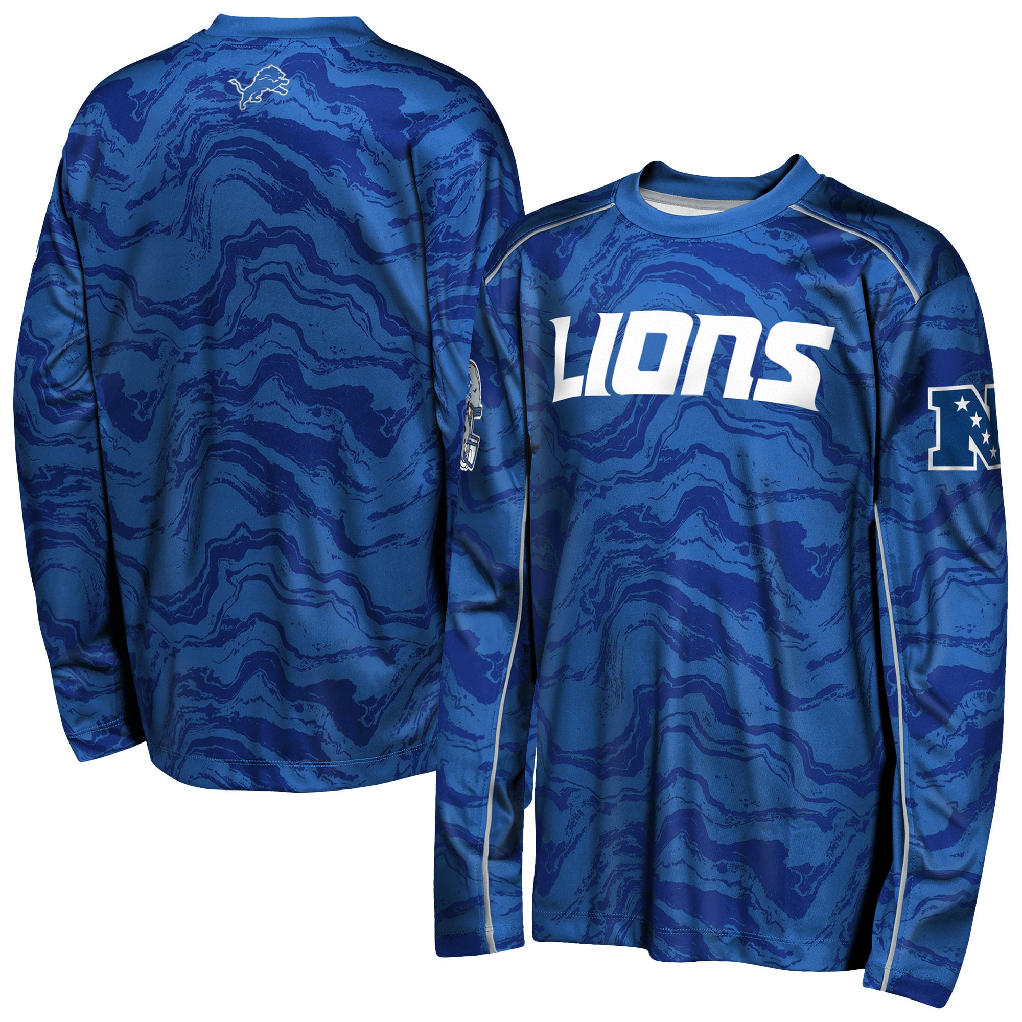 T-shirt à manches longues Youth Outerstuff Blue Detroit Lions Tailgate Performance