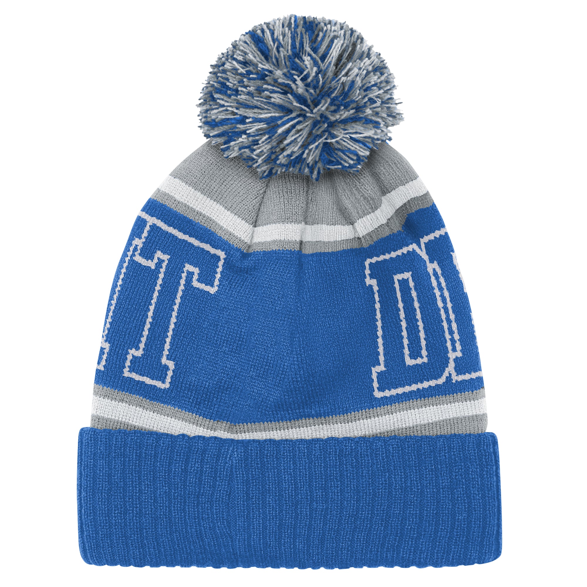 Bonnet tricoté à revers bleu Detroit Lions True Edge pour enfant Outerstuff avec pompon