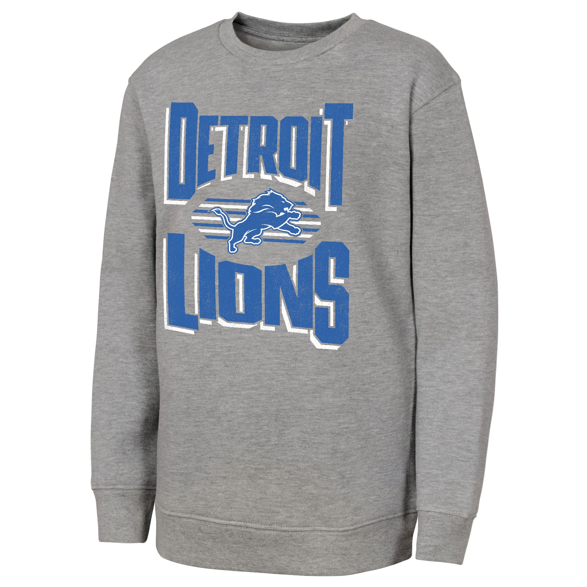 Sweat-shirt gris Jet Stream des Lions de Détroit pour jeunes la marque Outerstuff