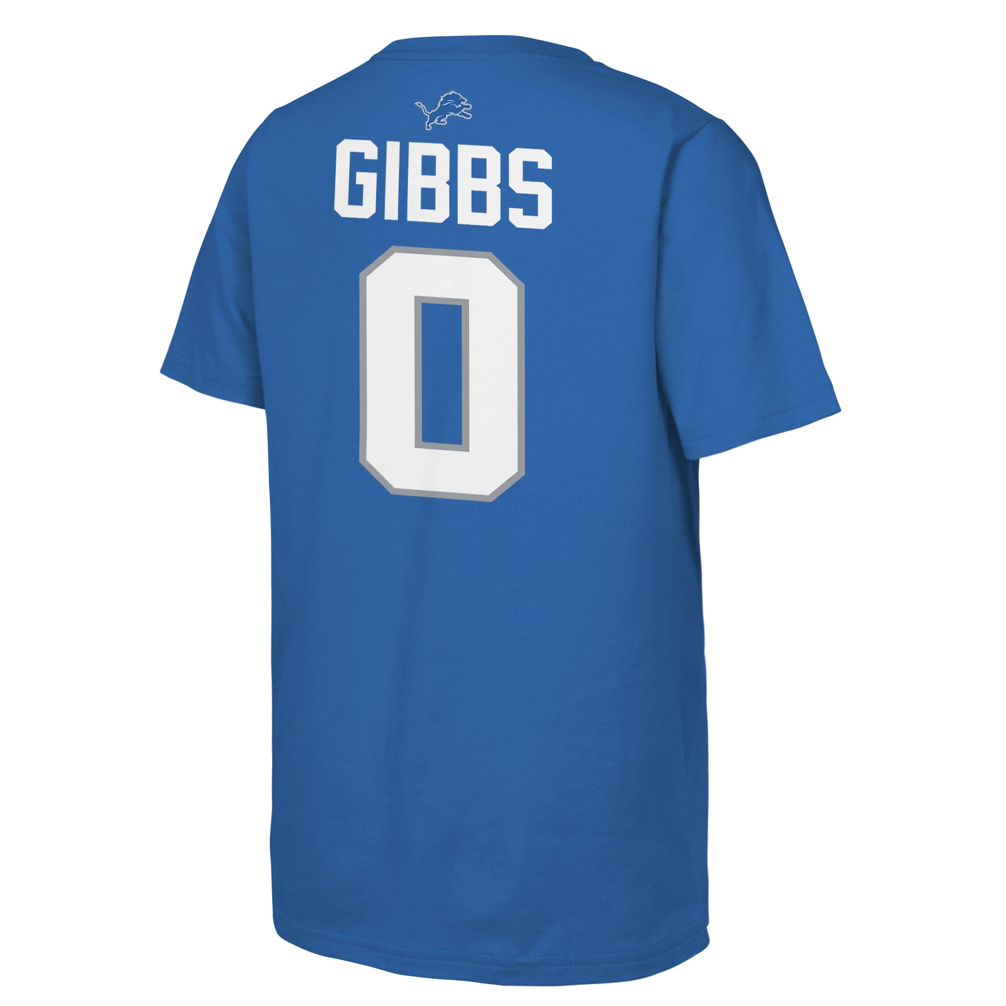 Youth Outerstuff Jahmyr Gibbs Blue Detroit Lions Name & Number T-Shirt