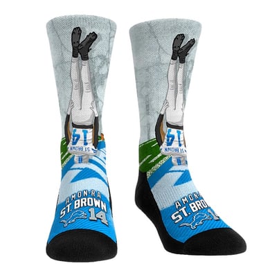 Amon-Ra St. Brown Detroit Lions Rock Em Youth Player Celebration Crew Socks