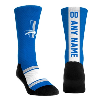  Detroit Lions Rock Em Youth Throwback Jersey Custom Crew Socks - Blue
