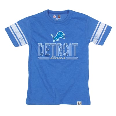 Detroit Lions Wes & Willy Youth Football Jersey T-Shirt - Blue
