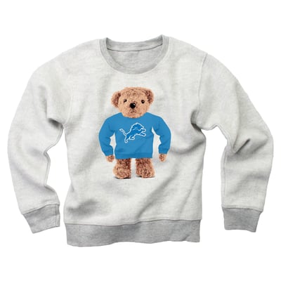Detroit Lions Wes & Willy Youth Reverse Fleece Teddy Bear Sweatshirt - Gray