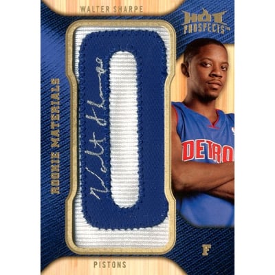 2008-09 Hot Prospects Rookie Materials Autographs Patches #RMWS Walter Sharpe