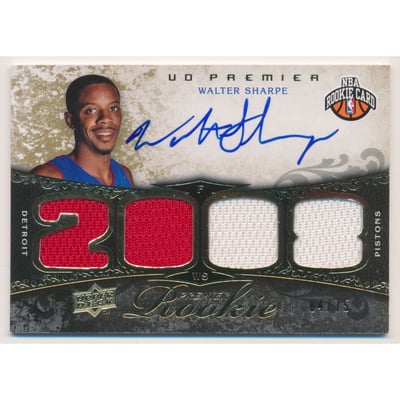 2008-09 Upper Deck Premier Rookies Autographs Jerseys 75 #127 Walter Sharpe