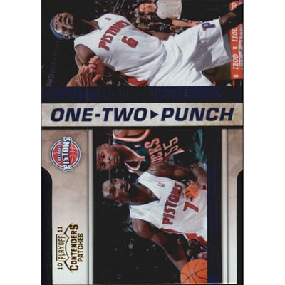 2010-11 Playoff Contenders Patches One-Two Punch Die Cuts Gold #13 Ben Gordon/Ben Wallace