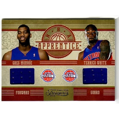 2010-11 Timeless Treasures NBA Apprentice Materials Combos #6 Greg Monroe/Terrico White