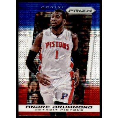 2013-14 Panini Prizm Prizms Blue White and Red Mosaic Monster Box #55 Andre Drummond