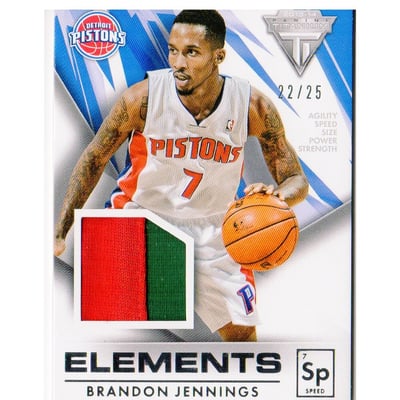 2013-14 Panini Titanium Elements Jerseys Prime #10 Brandon Jennings/25