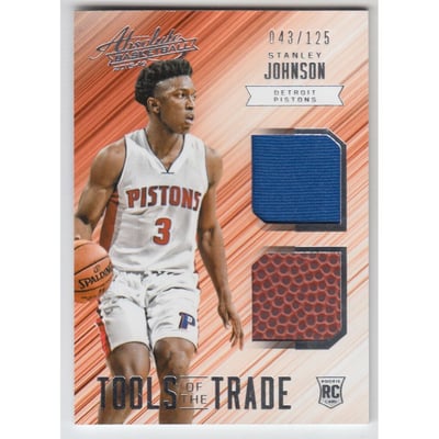 2015-16 Absolute Memorabilia Tools of the Trade Rookie Materials Dual #8 Stanley Johnson