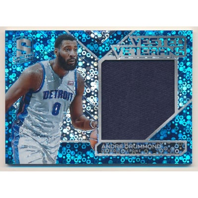 2017-18 Panini Spectra Vested Veterans Memorabilia Neon Blue #11 Andre Drummond