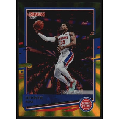 2020-21 Donruss Holo Green and Yellow Laser #60 Derrick Rose