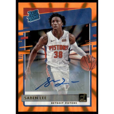2020-21 Donruss Rated Rookies Signatures Holo Orange Laser #221 Saben Lee