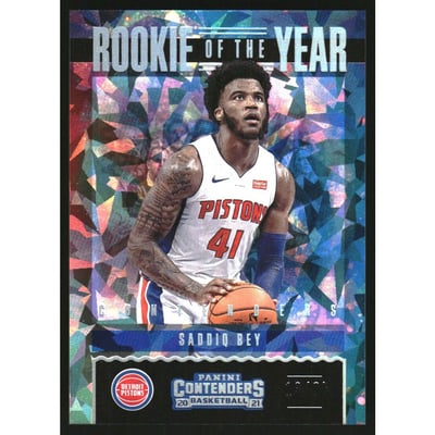 2020-21 Panini Contenders Rookie of the Year Contenders Cracked Ice #18 Saddiq Bey