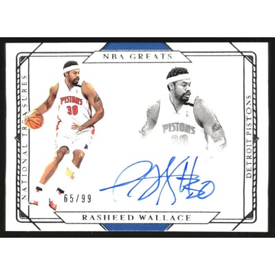 2020-21 Panini National Treasures NBA Greats Signatures #23 Rasheed Wallace/99