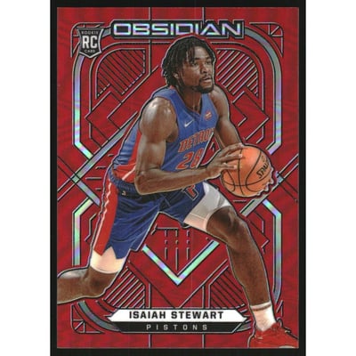 2020-21 Panini Obsidian Electric Etch Red Flood #171 Isaiah Stewart
