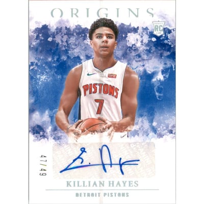 2020-21 Panini Origins Rookie Autographs Blue #7 Killian Hayes