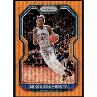 2020-21 Panini Prizm Prizms Orange Wave #58 Sekou Doumbouya